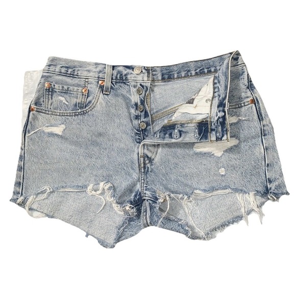 Levi's Pants - LEVI'S 501 Premium Shorts Big E Women's 30 Button Fly Acid Wash Denim Distressed